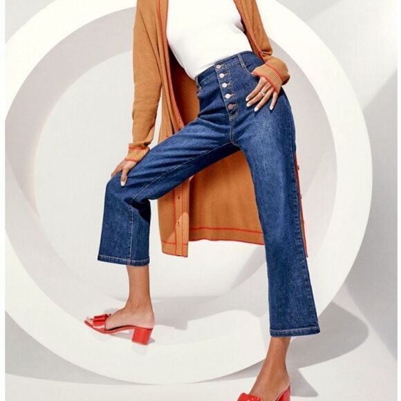 Justfab Button Fly Straight Leg Jeans Rinse Wash 29 NWT and in packaging - Picture 6 of 10